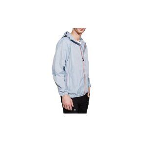 08 Lifestyle Unisex Blue Full Zip Packable Rain‎ Jacket Windbreaker SZ L